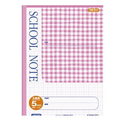 ●表紙を人気のチェック柄を使用し、罫内容が一目でわかる機能的なデザインをしたスクールノート●入数：1冊●罫内容 5mm方眼罫 中心リーダー入●規格 B5●糸綴じ●サイズ 本体 179W×252H/本文 179W×252H●枚数 30枚●本体サイズ(mm)：179W×252H●JANコード：49014700591394901470059139