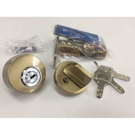 (LINEクーポン有)川口技研 SF-5SG B/S60MM 本締錠【シリンダー錠】 サテンゴールド B／S60 サムターン..