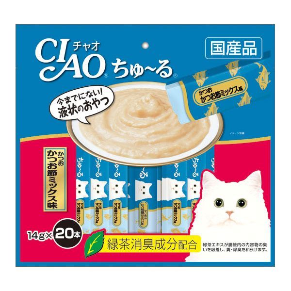 Premium - いなばペットフード 4901133720437 CIAO ちゅ〜る かつお かつお節ミックス味 14g×20本入り SC−130