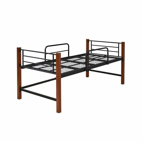 【お客様組立】JKプラン IRI-1041-BKBR 直送 代引不可・他メーカー同梱不可 【木彩】 天然木脚 パイプベッド ミドルタイプIRI1041BKBR 天然木脚 ミドルベッド シングル パイプベッド 高さ 96 長さ 209 木製 ロフトベッド ロータイプ 天然木 頑丈 丈夫 有効活用 新生