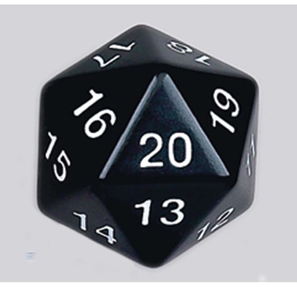 【11/25限定!抽選で最大100%ポイントバック】イメージミッション木鏡社 KG11676 55mm ジャンボ20面ダイス 黒【1個】