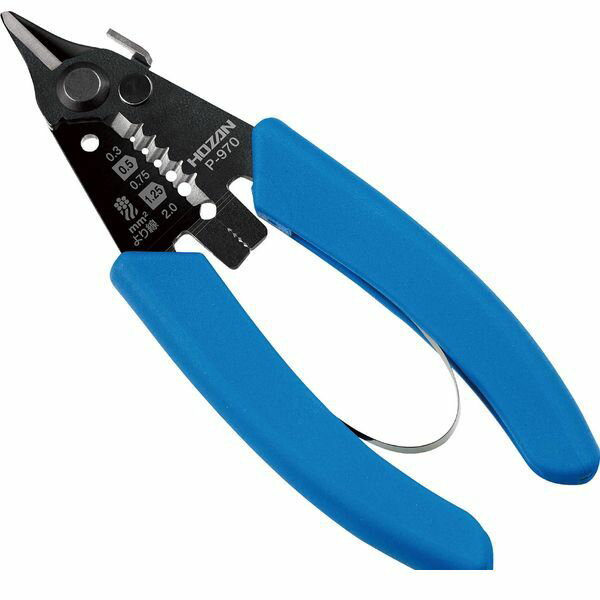 (LINEクーポン有)【即納在庫品】「直送」ホーザン HOZAN P-970 ワイヤーストリッパー より線用 P970 より線用 ミリサイズ線用 単線 ハンドツール
