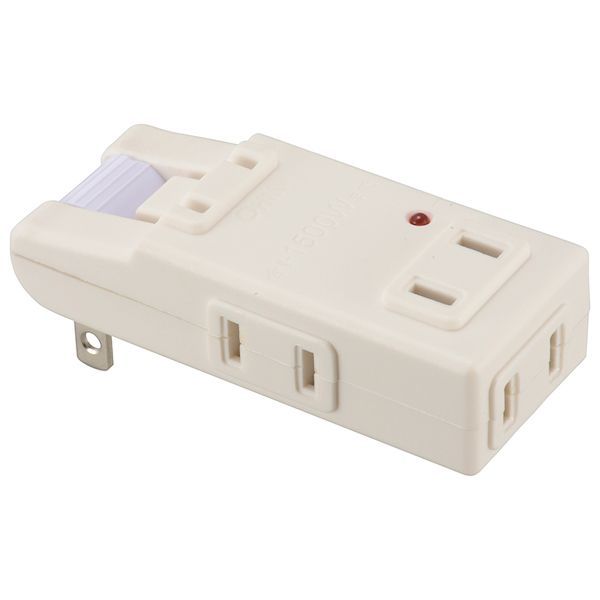 (LINEクーポン有)オーム電機 HS-AKS4PBT-W 雷ガード付 マイクロタップ プラグ収納式 ／4個口／ホワイト..