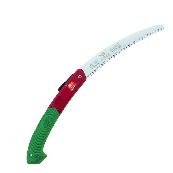 【商品説明】■用途：枝打ち、一般剪定鋸■曲刃■荒目：4.0mm　ピッチ■衝撃焼入れ■ハードクロームメッキ■アサリわけなし■胴研磨刃■重量：305g■材質：(1)鋸刃：高級炭素鋼　(2)柄：PP+エラストマー■収納時：285mm■使用時：510mm■刃渡り：240mm■替刃品番：FAB-241-SH■包装：ブリスター包装■注意事項：(1)用途以外の仕様は御遠慮ください(2)刃は必ず弊社鋸、純正替刃をご使用ください。■一番シリーズの良さをそのままに、携帯に優れた折込式鋸です。ストッパーにはオートロック方式を採用しボタンを押さない限り開閉できない安全ロック式です。切断作業が楽に行え、疲れずに早く切れます。収納状態もコンパクトでキャンプ等にも便利です。サムライ 神沢精工 FC-240-LH サムライ 騎士　240mm 剪定鋸4981049524138