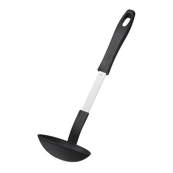 鍋勺 - (LINEクーポン有)4562208691542 田辺金具 カラフル耐熱抗菌お玉 小 黒 ブラック TANABE 小黒 抗菌耐熱お玉 ナイロンレードル 衛生 杓子 清潔