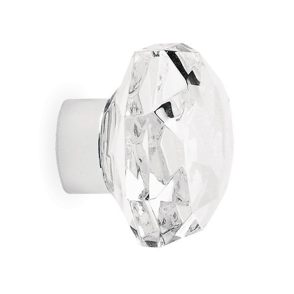 ゴーリキアイランド 620911 真鍮製ガラスツマミ 銀色 多面体カット M C 真鍮 クリスタル ツマミ 豪華 家具ツマミ ガラス