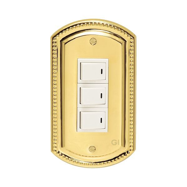Switch Covers - 【在庫切れ】【納期未定】ゴーリキアイランド 790083 真鍮製スイッチプレート フルカラーシリーズ用 PB03 金色 PVD加工 真鍮 スイッチカバー