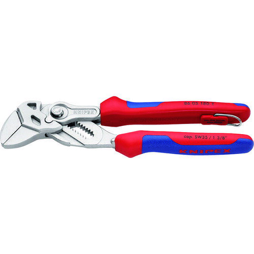 クニペックス KNIPEX 8605-180TBK プライヤーレンチ 落下防止リング付 180mm 8605180TBK