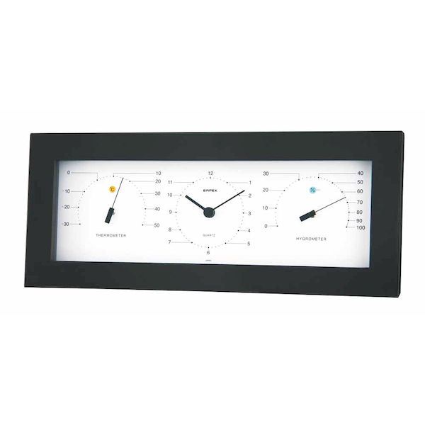 エンペックス気象計 MN-4841 MONO温度計・時計・湿度計 MN4841