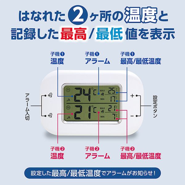 (LINEクーポン有)エンペックス気象計 TD-8401 ツインワイヤレス温度計 TD8401