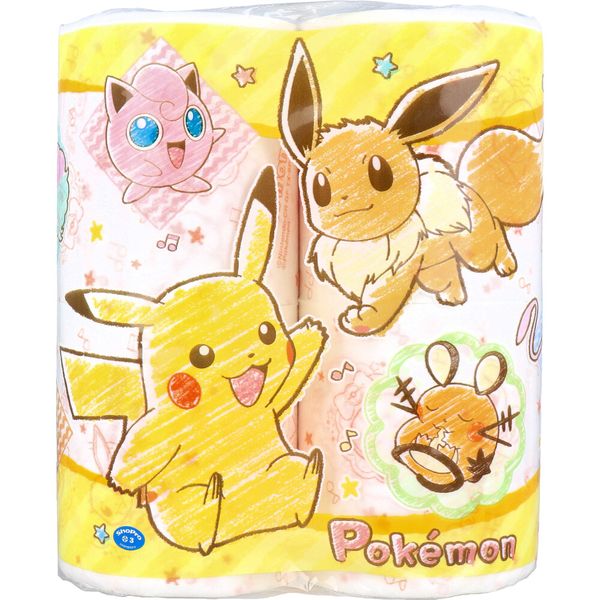 (LINEクーポン有)4977033311693 ポケモン トイレットペーパー 30m【2枚重ね】×4ロール【キャンセル不可】 ハヤシ商事 日用消耗品 雑貨品 日用品 キャラクター