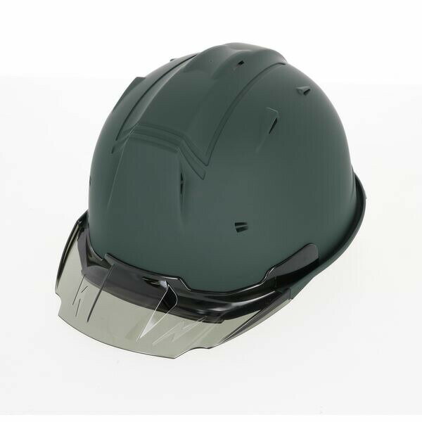 (LINEクーポン有)進和化学工業 シンワ 3257 シールド付きヘルメット SS−29FSV Lグリーンマット塗装／バ..