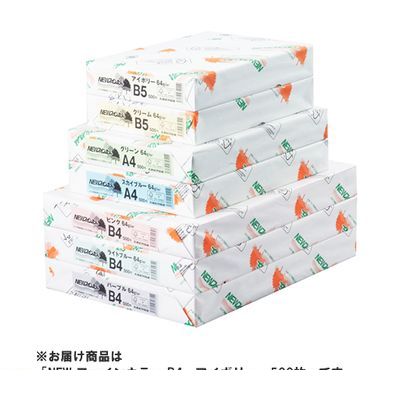 B4 Size Paper - 北越紀州 NEWファインカラーB4アイボリー NEWファインカラー　B4判　500枚入