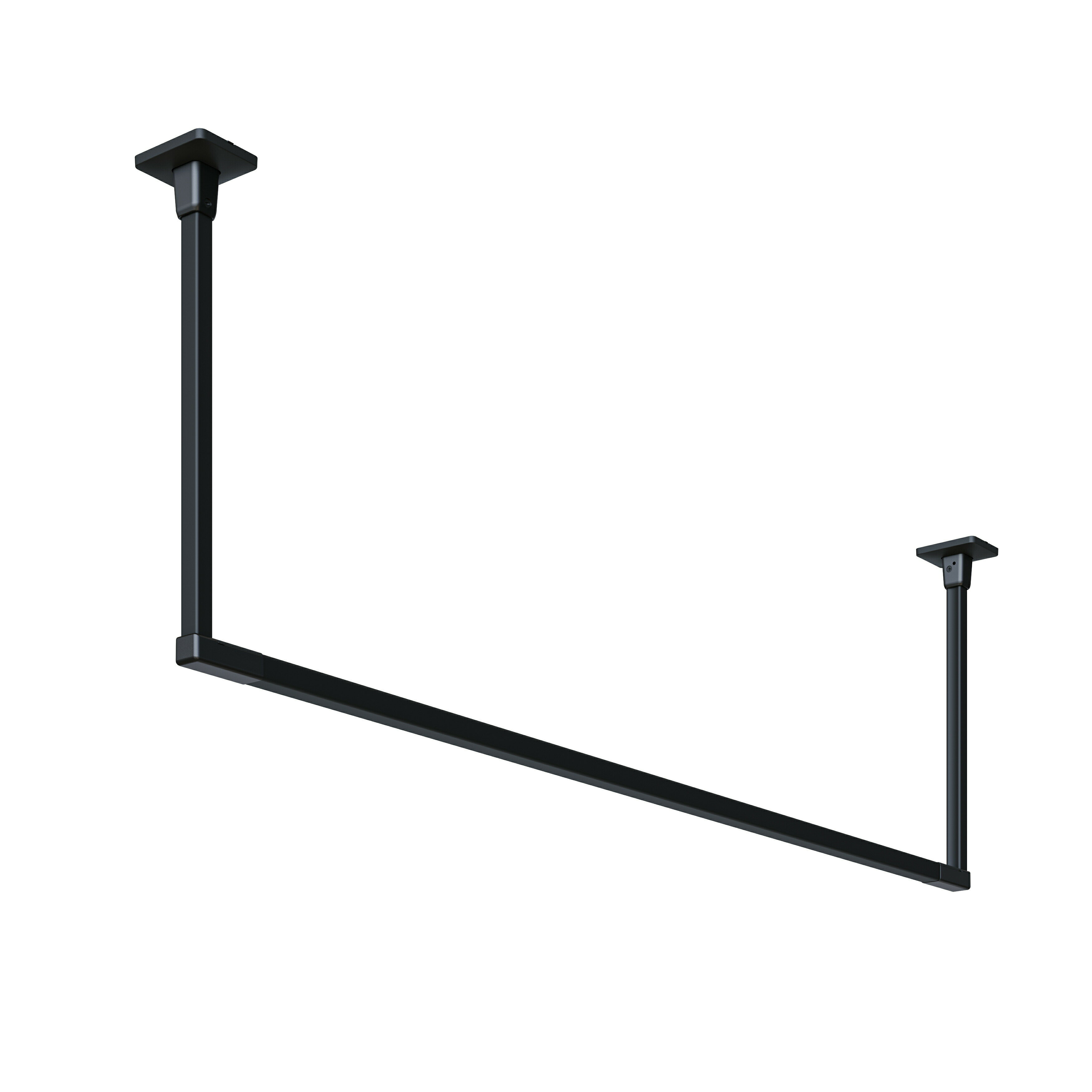 川口技研 BAR1-4509-BK 直送 代引不可・他メーカー同梱不可 ホスクリーンBAR型 固定式室内物干 BK(ブラック)色 450×910/黒 天井取付けタイプ BAR14509BK