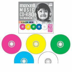 マクセル maxell CDRA80MIX.S1P20S 音楽用CD-R カラーMIX 20枚入り