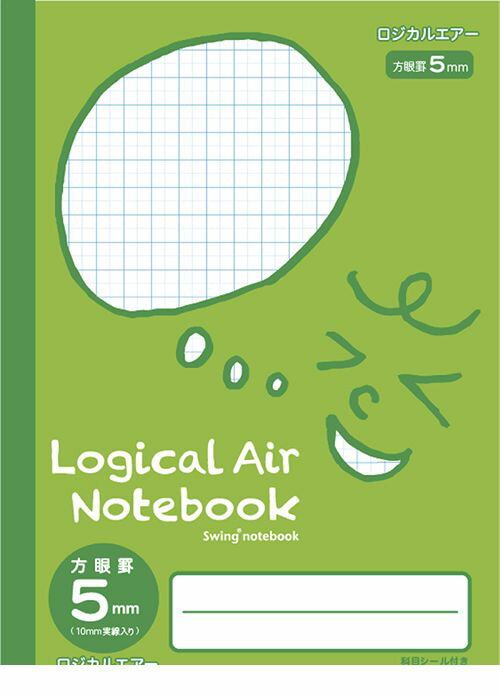 ナカバヤシ 64430 ロジカル・エアー フェイス柄 方眼5mm B5グリーン HB5-H504-G ロジカルエアー Nakabayashi エアーノート