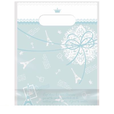 ササガワ タカ印 35-3454 デコラパック パリ・小 ブルー 353454 デコラパックリーム 取手付 包装 ギフ..