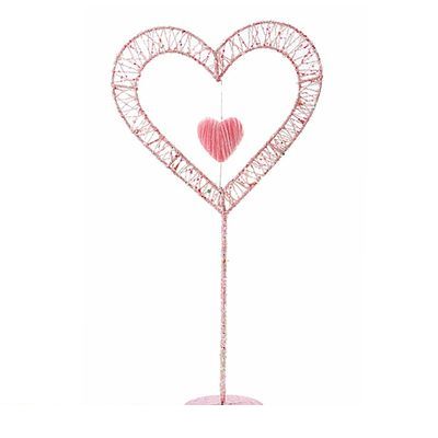 (LINEクーポン有)【造花・装飾】【数量限定につき、売切の際はご了承ください】 DIHE9993 60cmピンキーバレンタインハートスタンド