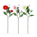 【造花・装飾】【数量限定につき、売切の際はご了承ください】 FLSP84021 サテン椿スプレイ【3】 (1)レッド FLSP8402