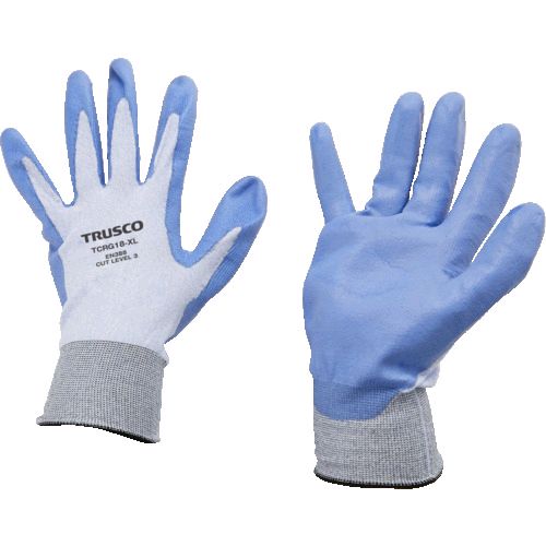 【即納在庫品】「直送」TRUSCO TCRG18-XL 耐切創手袋 18G ポリウレタンコーティング XLサイズ TCRG18XL