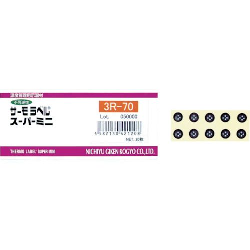 【即納在庫品】「直送」日油技研 3R-90 サーモラベルスーパミニ3点表示　不可逆性　90度 3R90