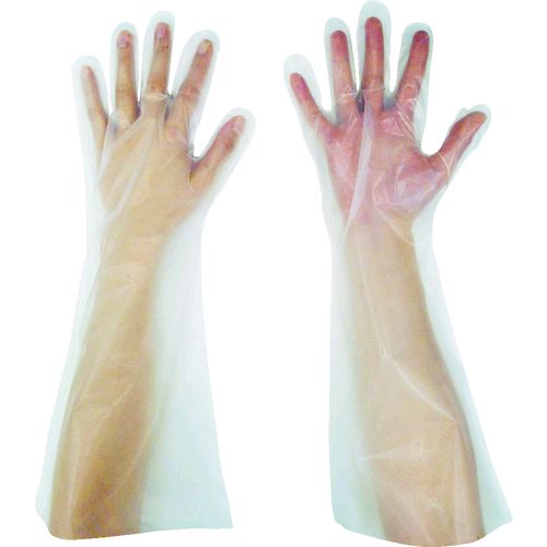 【即納在庫品】「直送」東京パック KL-L 緊急災害対策用手袋ロング五本絞りL　半透明KLL