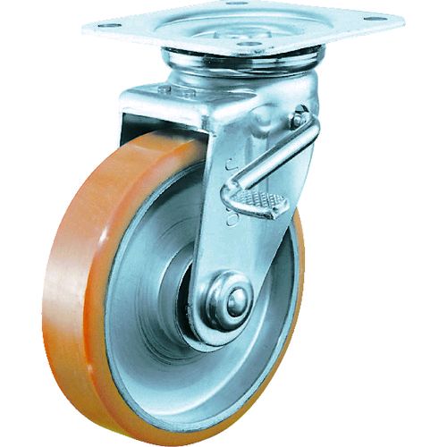 【即納在庫品】「直送」イノアック P75WJS 中荷重用キャスター ログラン ストッパー・旋回金具付 Φ75