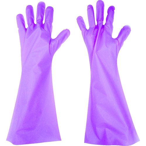 【即納在庫品】「直送」東京パック PL45L エンボス手袋ロング五本絞り　ピンク　L