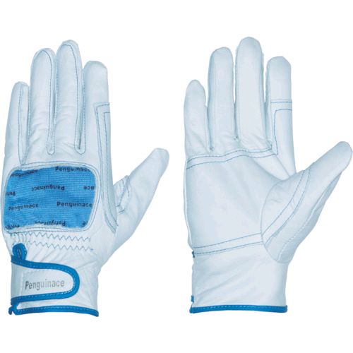 【即納在庫品】「直送」ペンギンエース TH-520 国産牛本革手袋 袖口マジックタイプ レスキュー ブルー ..