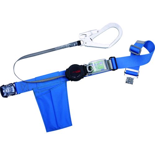 藤井電工メーカーお問い合わせ：0795-48-3360【特長】●ワンハンド機構により、織ロープの操出から収納まで片手で操作できる業界初の巻取り式安全帯です。●ワンタッチバックル付です。●軽量型です。【仕様】●色：青●フック口開き(mm)：50●最大使用可能質量(kg)：100●ランヤード寸法(mm)幅×長さ：15×1400●サイズ：M【仕様2】●厚生労働省「墜落制止用器具の規格」適合品【注意】●装備体重100kgまでの方用です。【原産国】日本