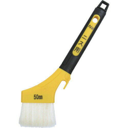 インダストリーコーワメーカーお問い合わせ：052-441-3570【特長】●ハケ目が残りにくいしなやかな毛先です。【用途】●ニス用。【仕様】●刷毛幅(mm)：50●毛丈(mm)：38●玉厚(mm)：12●全長(mm)：230【材質／仕上】●山羊毛・化繊●柄：ポリプロピレン【原産国】中国