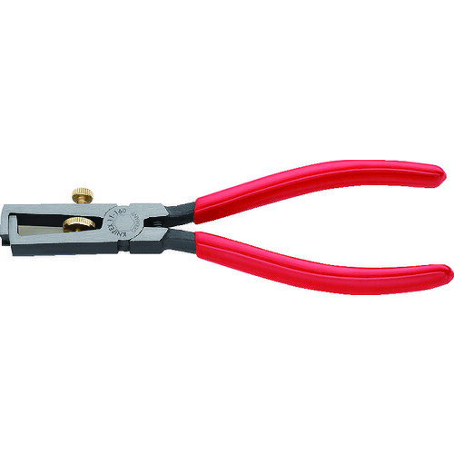 【特長】●プラスチックまたはゴム被覆のシングル、マルチ、より線用です。●単線もしくは撚り線の径に合わせ、ローレットねじとロックナットで簡単に調節できます。●ヘッド部は研磨、亜鉛合金メッキされています。【仕様】●奥行(mm)：160●高さ(mm)：12●全長(mm)：160●適合電線：単線・複合線●幅(mm)：74●適合電線(AWG)：7●適合電線(mm)：5.0●適合電線(［［MM2］］)：10.0【材質／仕上】●特殊工具鋼（鍛造品、油焼き入れ）【原産国】ドイツ