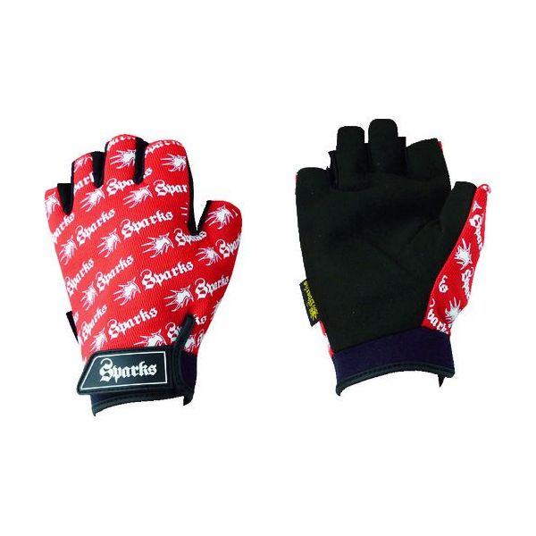 【即納在庫品】「直送」川西 2958R 合皮手袋 スパークス指切 レッド