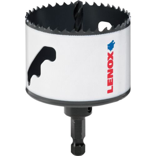 レノックスメーカーお問い合わせ：03-6894-6150【特長】●刃の側面のスリットを大きく取ることで、切削時の熱を発散しやすく、切削時にも熱を持ちにくい設計です。●階段状のスリットで、切り屑の排出を楽に行うことが出来ます。●刃厚と刃先形状を最適化し、より早く切削でき、従来品に比べ長寿命も実現しました。【用途】●ステンレス(0.8〜2mm厚)、鉄(0.8〜5mm厚)、木材(釘入り可)、塩ビ、排水マス等、2×4材の貫通、金属系サイディングに。【仕様】●刃径(mm)：40●ふところ深さ(mm)：44●シャンク径(mm)：10●刃厚(mm)：1.17【材質／仕上】●刃部：バイメタル●センタードリル：高速度鋼(HSS)【注意】●インパクトシャンクには対応しておりません。●ステンレスへ穴あけの際は低速で使用して下さい。【原産国】アメリカ　