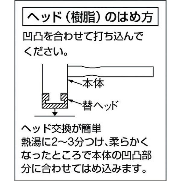 (LINEクーポン有)【即納在庫品】「直送」ベッセル VESSEL 70X1/4 カエアタマ プラスチックハンマー替頭70＃1／4 70X1/4カエアタマ プラスチックハンマー替頭