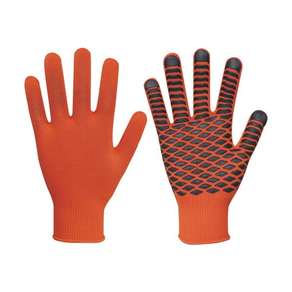 【即納在庫品】「直送」福徳 791ORG すべり止め手袋 天然ゴムの吸ちゃん オレンジ フリー