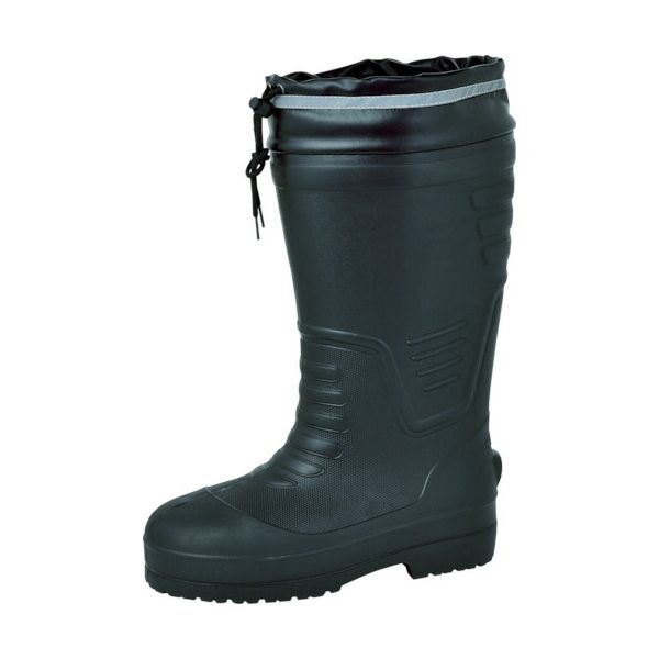 ジーベックメーカーお問い合わせ：084-928-0023【特長】●超軽量タイプの長靴です。●暑さ13mmのウレタンインナーソックスを採用し保温力を高めています。●EVAを一体成型しているため、水漏れの心配がありません。●胴太設計のため、厚みのある防寒着でも収納できます。●水や雪、異物などの侵入を防ぐ履口カバーを使用しています。【用途】●一般作業。●雪や水場での作業が多い職場。【仕様】●寸法(cm)：25.5〜26.0●足幅サイズ：EEEE●色：ブラック●靴丈(cm)：40.0●US(アメリカ)規格サイズ：7.5●UK(イギリス)規格サイズ：7.5●EU(ヨーロッパ)規格サイズ：41【材質／仕上】●先芯：樹脂先芯●甲被：EVA●インナー：ウレタン13mm●靴底：EVA+ラバー【原産国】中国