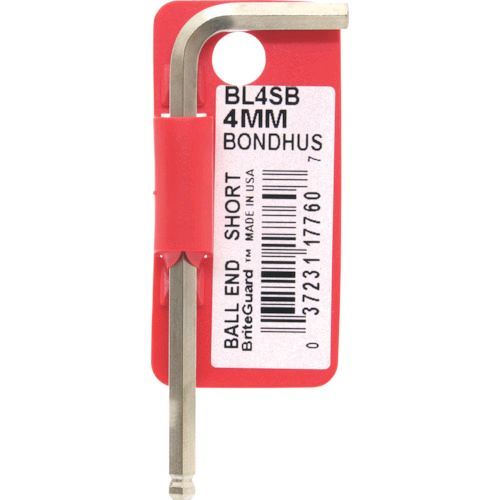 【即納在庫品】「直送」ボンダス BL4SB 六角棒レンチ ボールポイント・L−レンチ ショート メッキ 対辺4mm 首下寸法22mm 全長69mm BONDHUS 4mm8108256 ショートL-レンチ ボンダスジャパン