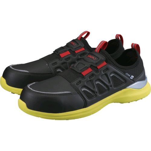 (LINEクーポン有)【即納在庫品】「直送」シモン KL517BK/YE-25.5 軽量耐滑プロスニーカー KL517 黒／イ..