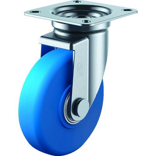 【即納在庫品】「直送」ユーエイ MCBJ-100 プレート式 自在 キャスター モノマーキャストナイロン 車輪径100mm Jタイプ J型 取付寸法74×74 67×67 MCBJ100 ユーエイキャスター YUEI J型