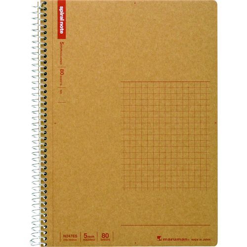 (LINEクーポン有)【即納在庫品】「直送」マルマン N247ES A5 スパイラルノートベーシック 方眼罫80枚 ..