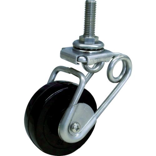 【即納在庫品】「直送」シシク SUSAJTS6SJ50R 緩衝キャスター5 ステンレス製 自在 ネジ込み 50径 Rゴム車