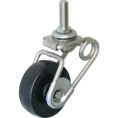 【即納在庫品】「直送」シシク SUSAJTS6SJ75R 緩衝キャスター5 ステンレス製 自在 ネジ込み 75径 Rゴム車