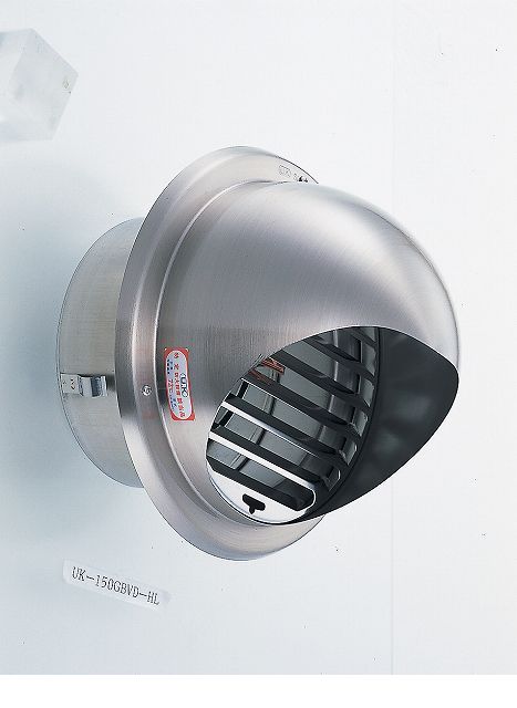 &nbsp; 宇佐美工業 &nbsp; 0256-92-6515 【商品説明】宇佐美工業　UK-GBV100BFD-HL　丸型フード付ガラリ FD付 ビス脱着式