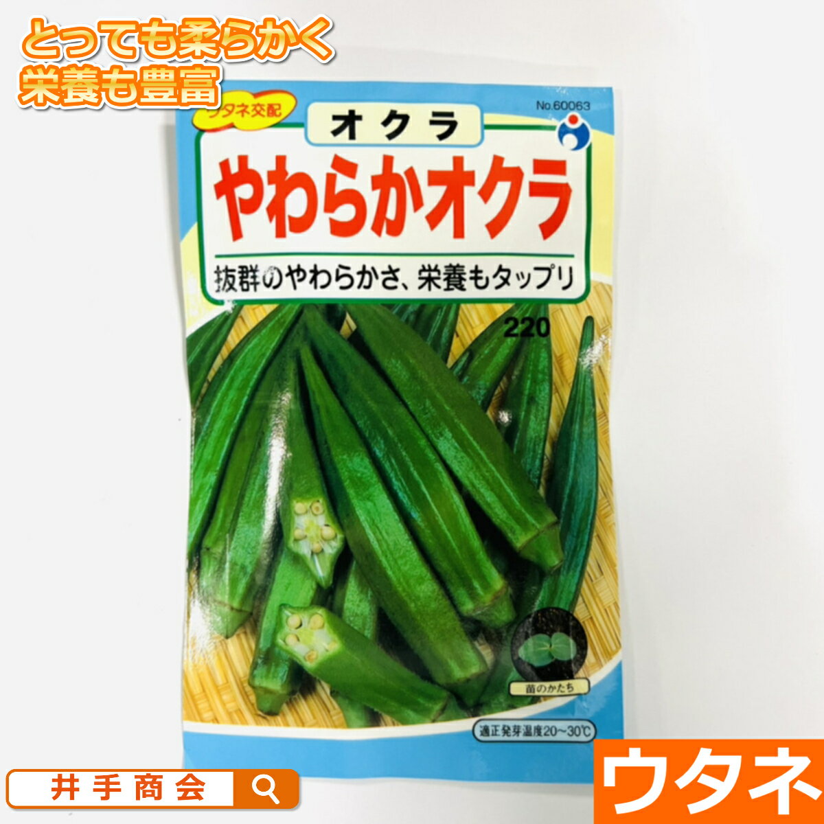 やわらかオクラ（種:ウタネ）[オクラ 家庭菜園 種 種子]