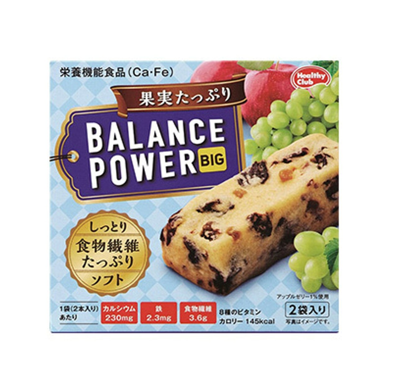 バランスパワービッグ 果実たっぷり（2本×2袋入） 栄養補給 カリフォルニアレーズン アップルゼリー ビタミン カルシウム 鉄分 食物繊維
