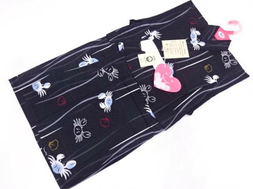 【IDN】 童くらぶ　蟹に貝模様男児浴衣（90センチ）（黒）【新品】【着】