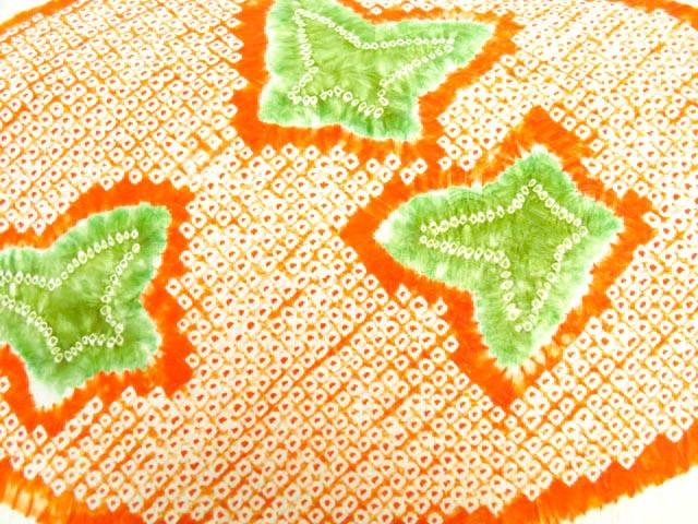 【IDnet】 九寸名古屋帯　太鼓柄　絞り　幾何学模様【リサイクル】【中古】【着】