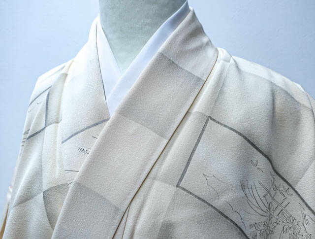Pleated Skirt - 【中古】 リサイクル着物 小紋 変わり市松に花文様 身丈約167.5cm 裄丈約65cm 24Z-1020[ リサイクル着物 着付け教室 お茶 カジュアル 初詣 袴 お出掛け 街着 観劇 普段着 お食事会 通販 アイディーネット きもの]IDnet