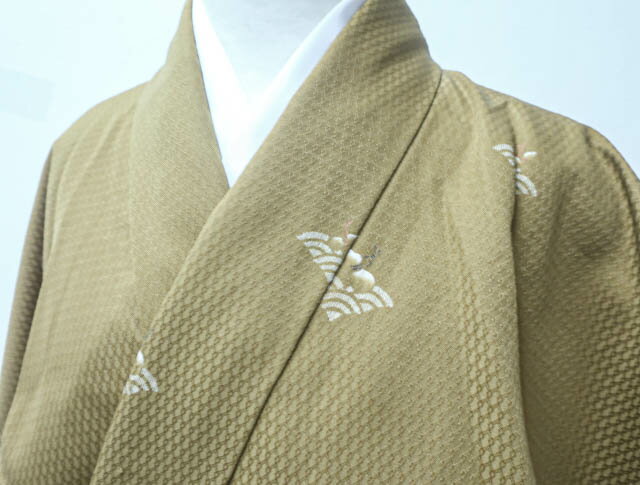 Pleated Skirt - 【中古】 リサイクル着物 小紋 青海波に瓢箪文 身丈約169.5cm 裄丈約66.5cm 24Z-1069[ リサイクル着物 着付け教室 お茶 カジュアル 初詣 袴 お出掛け 街着 観劇 普段着 お食事会 通販 アイディーネット きもの]IDnet